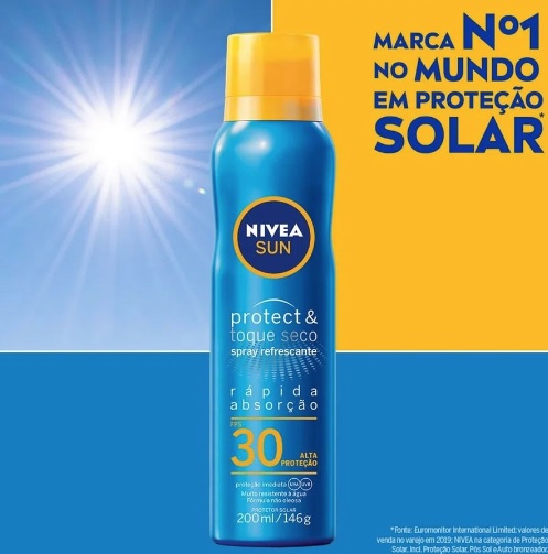 NIVEA SUN Protetor Solar Spray Protect ,Toque Seco FPS 30 200ml ,Com rápida absorção e resistente à água, esse protetor solar oferece alta proteção ao sol