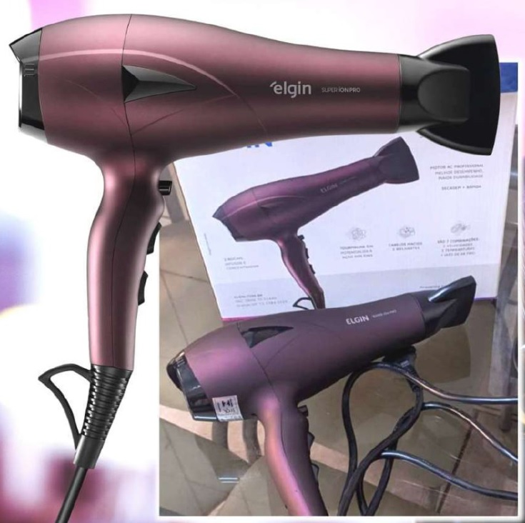 Secador de Cabelos Super Íon Pro Elgin Profissional 2000W Cabo 2,8 metros giratório 360° 127V