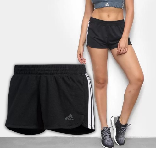 Short Adidas Pacer 3 Listras Feminino