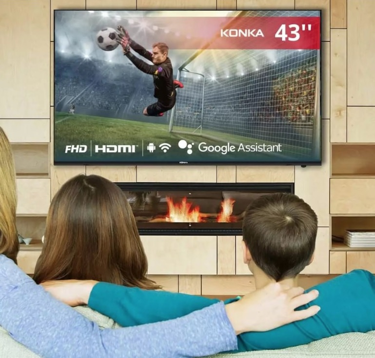 Smart TV LED 43″ Full HD, Design sem bordas, Google Assistant e Android TV com Bluetooth Konka KDG43