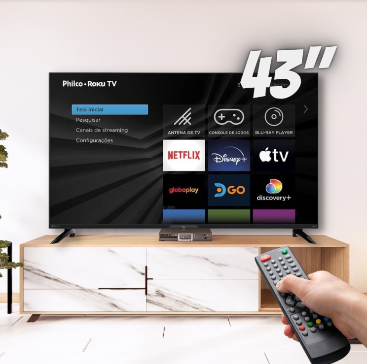 Smart Tv Ptv43g7er2cpbl 43 4k Led Roku Philco Bivolt