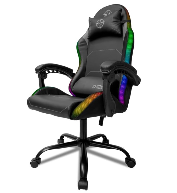 Cadeira Gamer TGT Heron, RGB, Preto, TGT-HR-RGB01