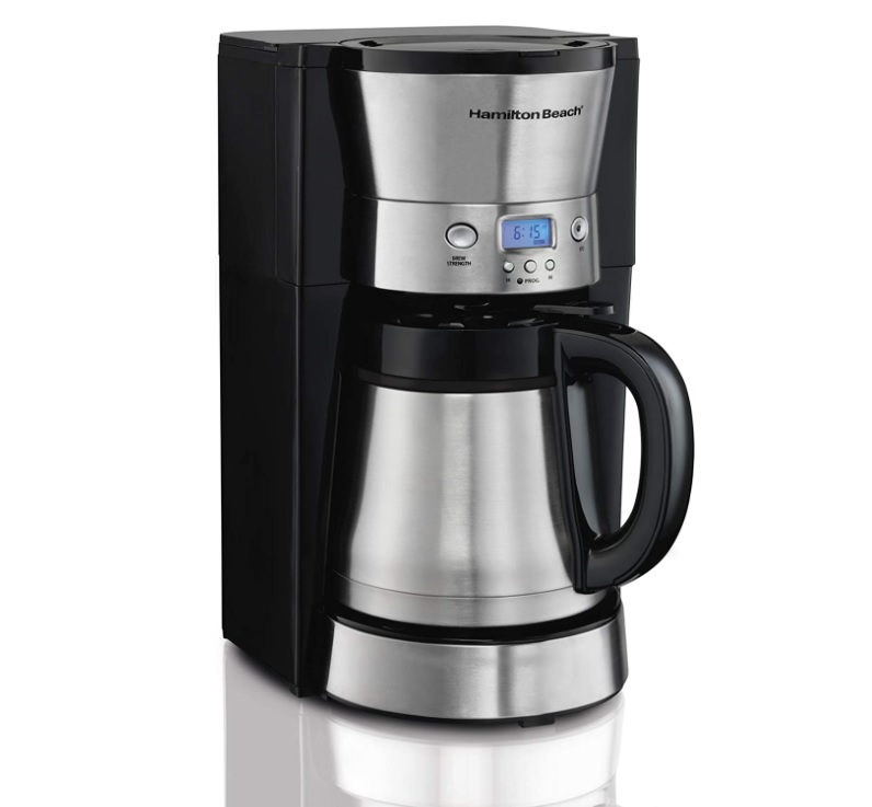 Cafeteira Térmica Programável, 30 Xícaras, Preta/Prata, Hamilton Beach