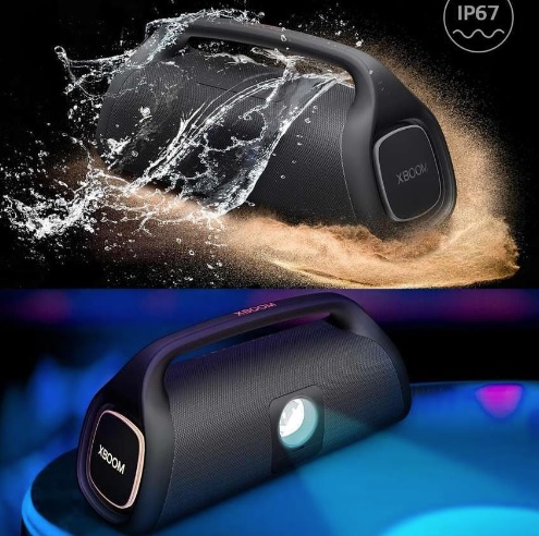 Caixa de Som LG Portátil Xboom Go XG9QBK 80W Rms, Bluetooth, LED, À prova de Água, Até 24 Horas de Bateria, Iluminação de Palco, Preto – XG9