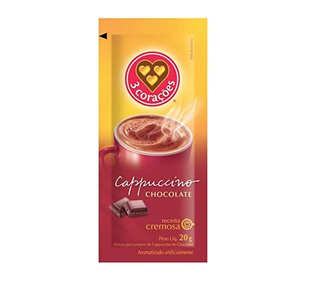 Cappuccino, Chocolate, Sachê, 20g, 3 Corações