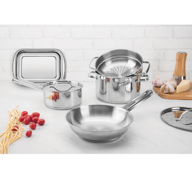 Conjunto de Panelas 5 Peças Tramontina Ísis em Aço Inox com Fundo Triplo – Inox