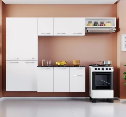 Cozinha Completa Itatiaia Básica Gold com Balcão – 10 Portas 1 Gaveta Aço