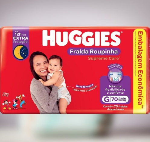 Fralda Huggies Supreme Care Roupinha G – 70 fraldas