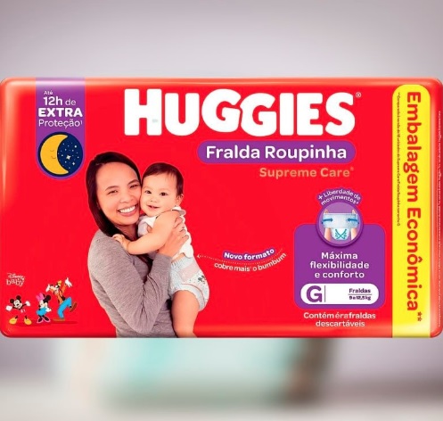 Fralda Huggies Supreme Care Roupinha M – 72 fraldas