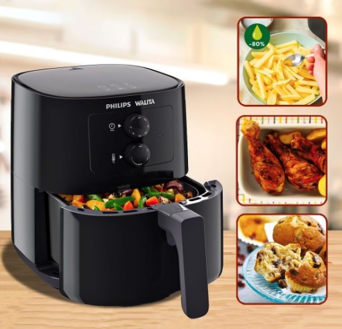 Fritadeira Elétrica Sem Óleo Air Fryer Philips Walita RI9201 4,1 L – Preta