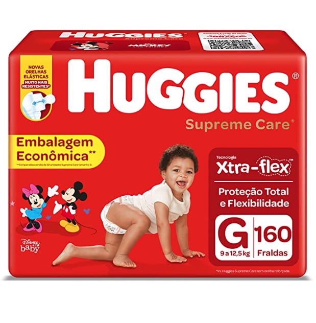 HUGGIES Fralda Supreme Care G – 160 fraldas, Cor: Vermelho