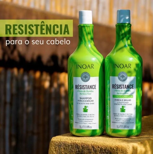 INOAR Kit Shampoo + Condicionador 1 litro Resistance Bambu
