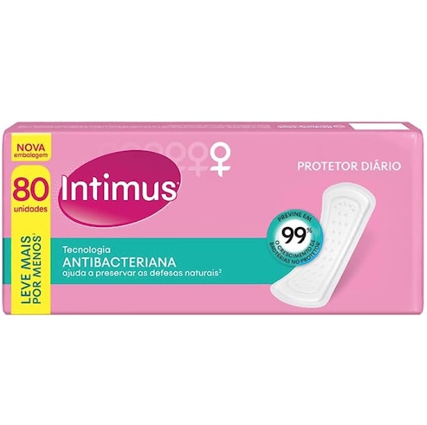 Intimus Protetor Diário Days Antibacteriana, 80 Unidades