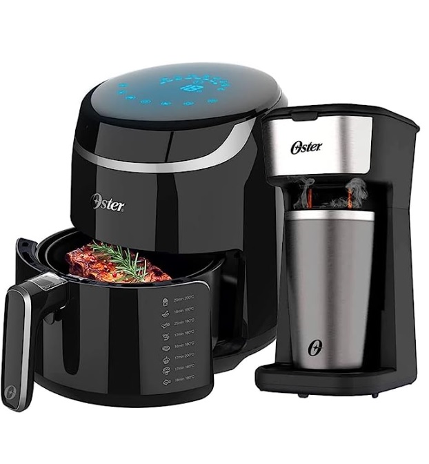 Kit Fritadeira Black Digital e Cafeteira 2Day Inox Oster – 220V