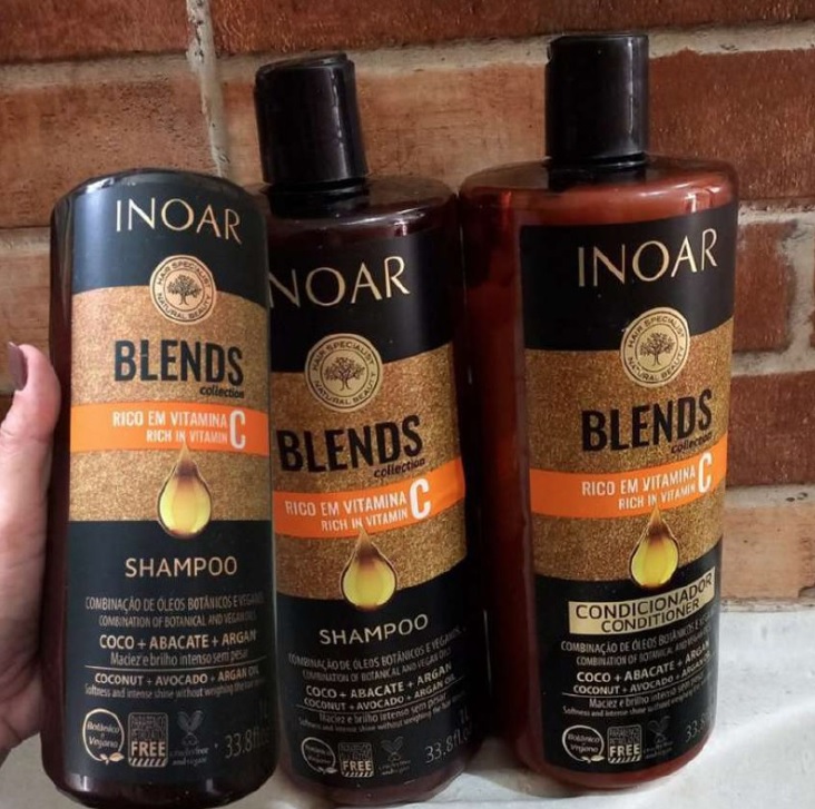 Kit Inoar Shampoo + Condicionador 1L Blends Vitamina C
