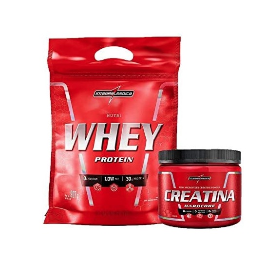 Kit Nutri Whey 900g Baunilha Refil e Creatina 150g , Integralmedica