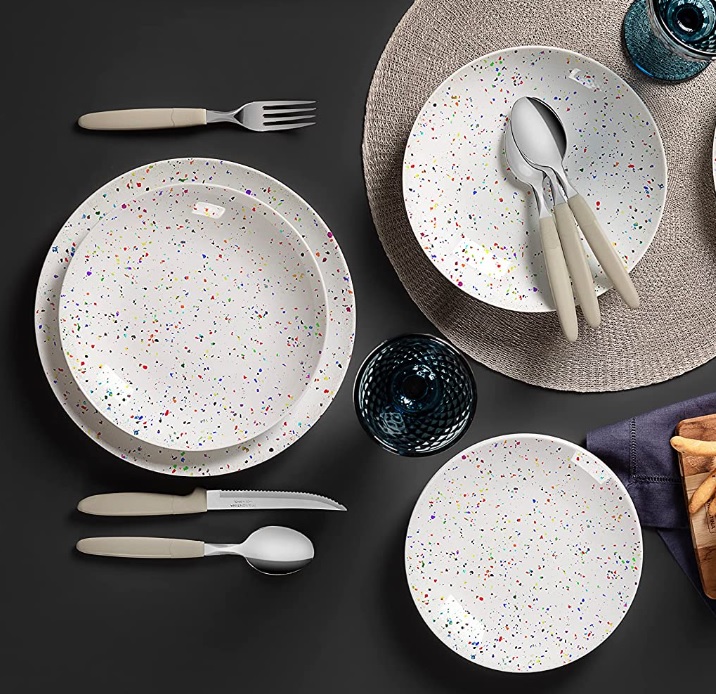 Kit Prato Fundo Tramontina Confetti em Porcelana Decorada 21 cm 06 Peças