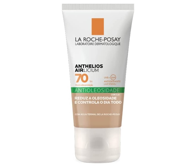 La Roche-Posay, Anthelios Airlicium, Protetor Solar Facial Antioleosidade com Cor FPS 70