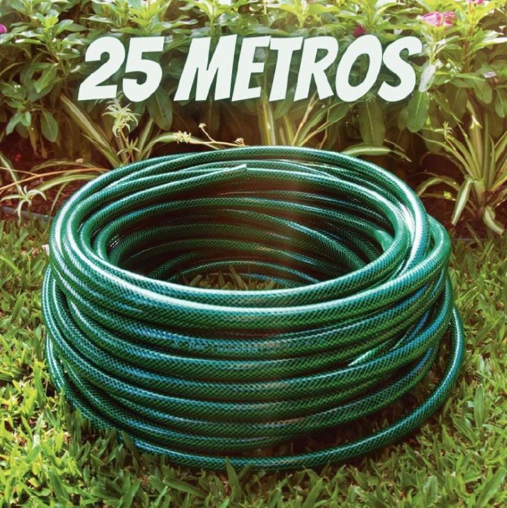 Mangueira Flex Tramontina Com Engates Rosqueados E Esguicho Em Pvc Verde 25 M