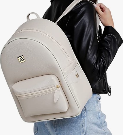 Mochila Feminina Media Forrada Lisa Zíper Casual Moderna