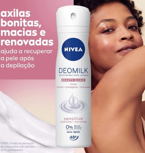 NIVEA Desodorante Antitranspirante Aerossol Deomilk Sensitive 150ml