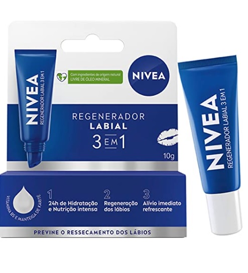 NIVEA Hidratante Labial Regenerador 3 em 1 10g