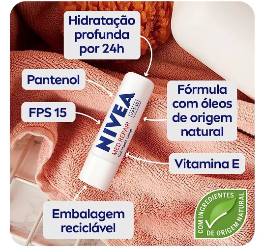 NIVEA Protetor Labial Med Repair FPS15 4,8g