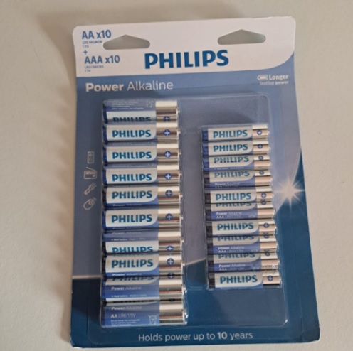 PHILIPS Pilha alcalina do tipo AA e AAA C/10 AA E 10-AAA, Branco, azul e cinza, padrão, LR036P20BP/59