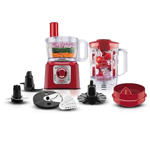 Processador de Alimentos Multichef 7 em 1, Arno, Vermelho, 220V