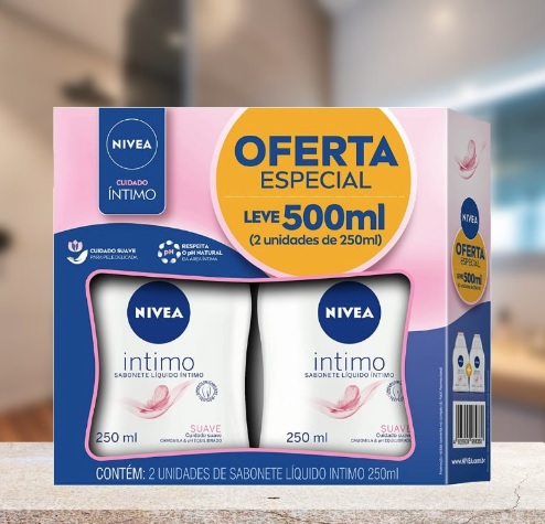 Sabonete Íntimo Nivea Duopack Suave 250Ml, Nivea