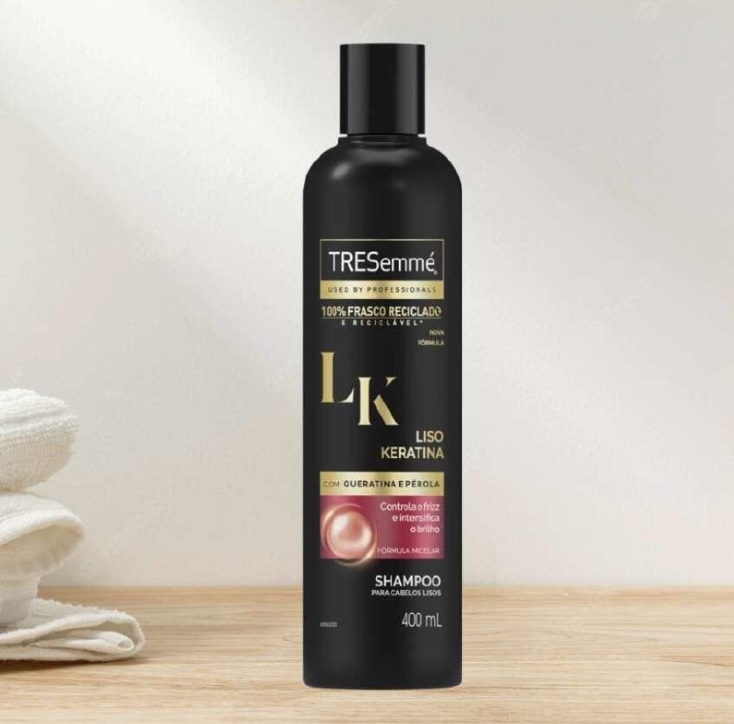 Shampoo Tresemme Liso Keratina 400 ML, TRESemmé, Branco
