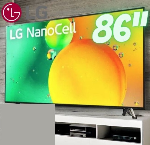 Smart TV LG 86″ 4K NanoCell 86NANO75 120Hz HDMI 2.1 Nvidia GEFORCE NOW ThinQAI Smart Magic Google Alexa