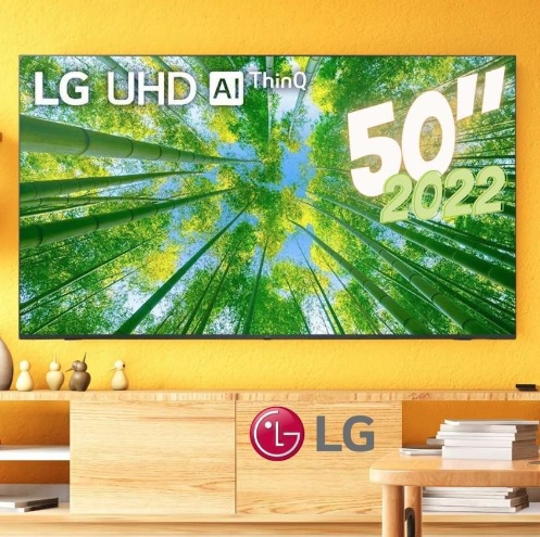 Smart TV LED 50″ Ultra HD 4K LG 50UQ801C0SB.BWZ ThinQ AI 3 HDMI 2 USB Wi-Fi Bluetooth