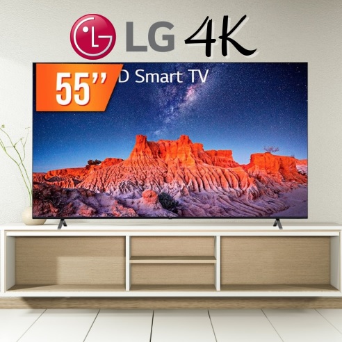 Smart TV 55″ 4K LG 55UQ801C ThinQ AI Wi-Fi HDR Bluetooth Design Ultrafino – Preta