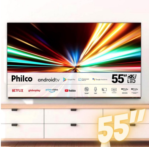 Fast Smart TV LED 55″, Ultra HD 4K, PTV55G20AGS, Philco, Android TV