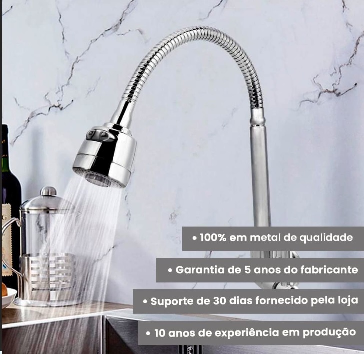 Torneira De Luxo Gourmet Pia Cozinha Parede Flexível Oferta