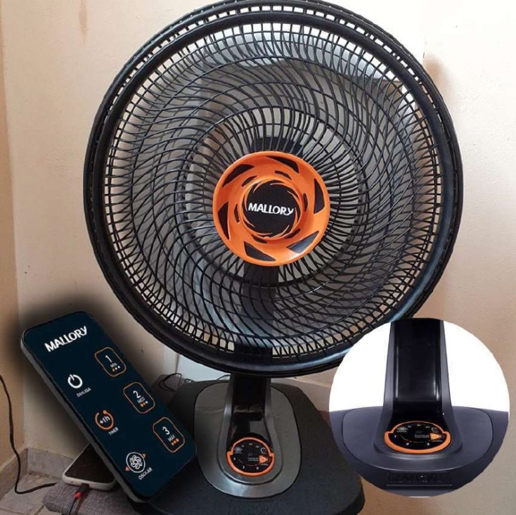 Ventilador de Mesa, Neo Air 15 Total Control, Preto/Laranja, 110v, Mallory