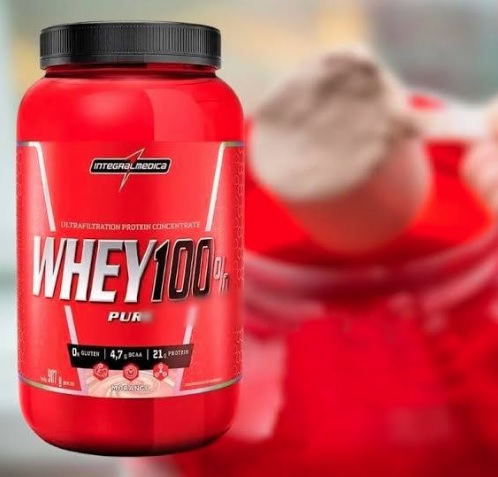 Whey 100% Pure 900g Integralmedica – Morango