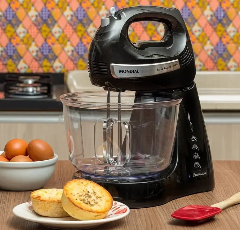 Batedeira Mondial, Bella Massa Inox Premium, 110V, Preto, 400W – B-23 NP