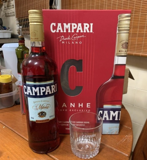 Bitter Campari 900ml + Copo