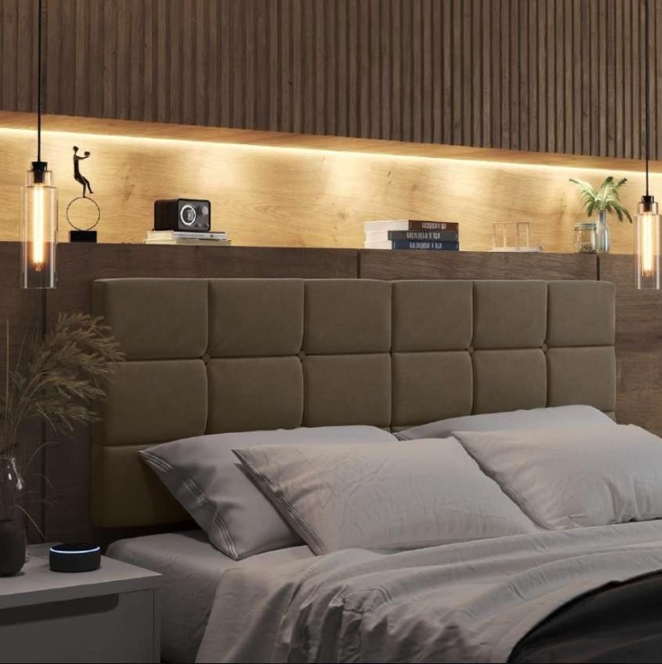Cabeceira para cama queen 1,60 Dubai Cores (CINZA)