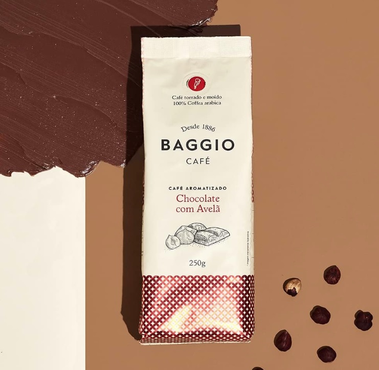 Café Torrado e Moído Aroma de Chocolate com Avelã Baggio Café 250g