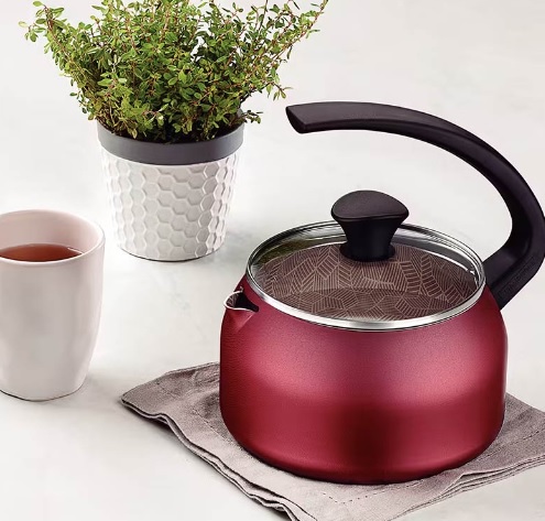 Chaleira Tramontina Paris Texture em Alumínio com Revestimento Antiaderente Starflon Max Vermelha – 1,9 L