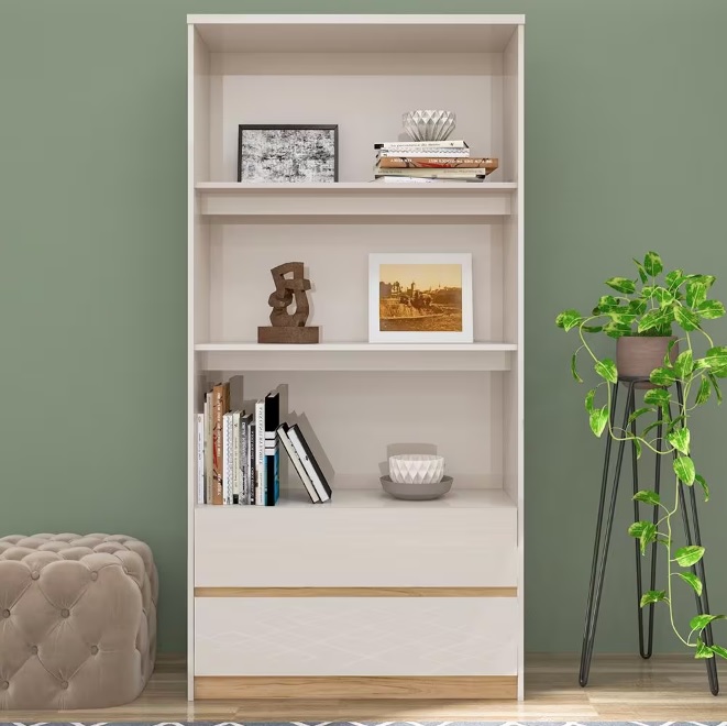 Estante Artely Milani com 2 Prateleiras e 2 Gavetas