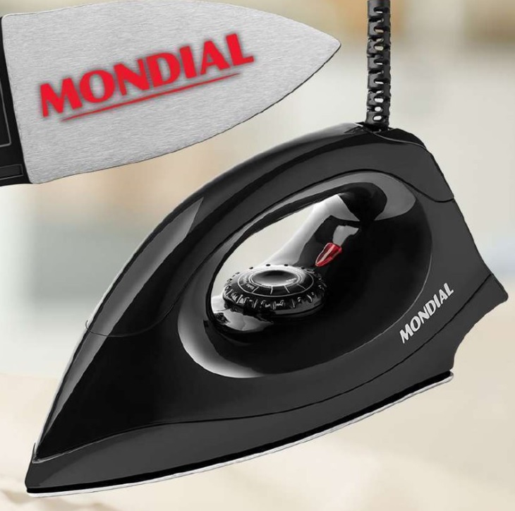 Ferro de Passar a Seco Mondial, 110V, 1000W, Preto – FSN-55-B