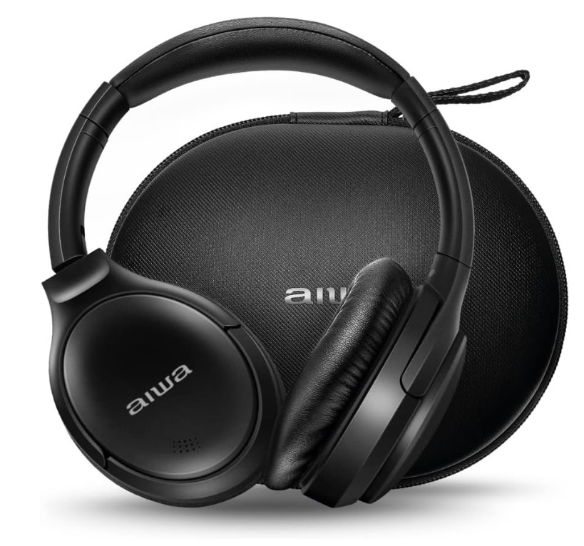 Fone de Ouvido Headphone AIWA Bluetooth, ANC – Cancelamento de ruído, dobrável – AWS-HP-01-B