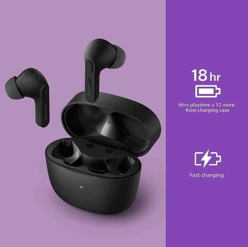 Fone de ouvido sem fio TWS bluetooth com microfone, formato em haste