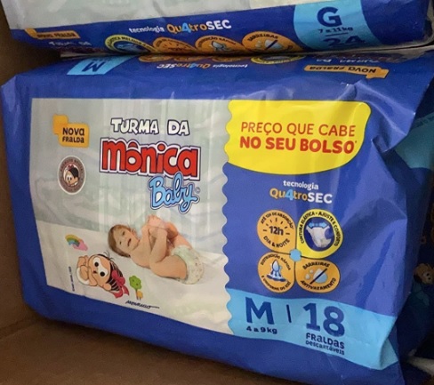 Fralda Turma da Monica Baby Jumbinho M 18 Unidades