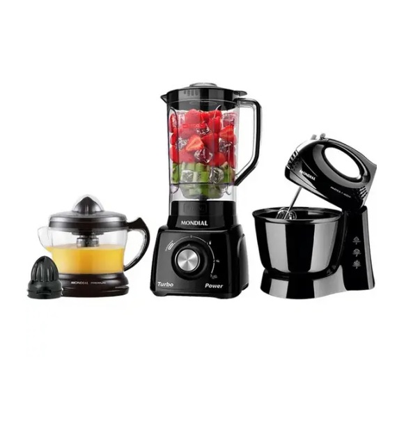 Kit 3×1 Mondial Batedeira Liquidificador Espremedor KT1056