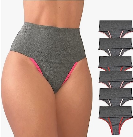 Kit 6 Calcinhas Femininas Cós Alto – Compressão para Barriga Cintura Alta